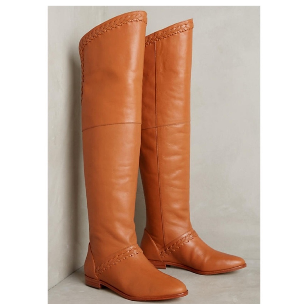 Tan Leather Over-the-Knee Candela Leather Boots